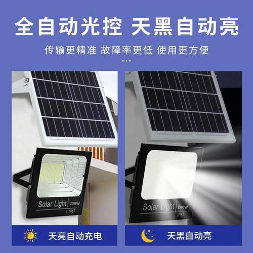 农村投光灯防水自动感应ip67庭院灯太阳能灯家用路灯户外灯室内外 - 图0