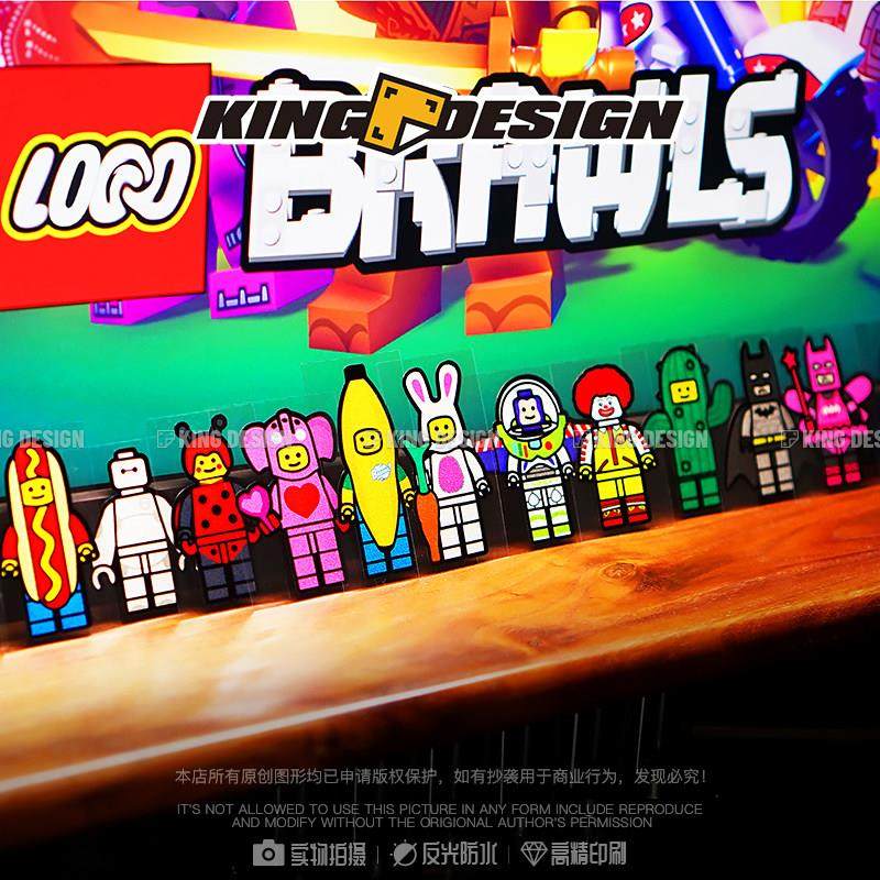 国王车贴 创意积木人仔COSPLAY贴纸个性汽车窗车身划痕装饰反光贴,淘宝优惠券,粉丝福利购,淘宝优惠卷