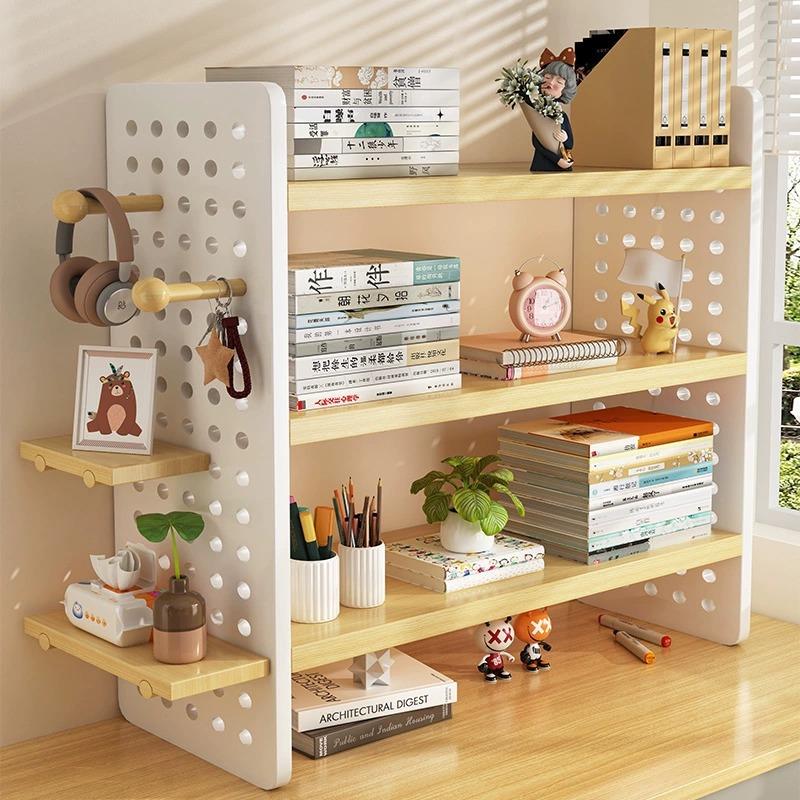 Desktop storage shelf desk storage shelf household multi-layer book display shelf office desk hole board placement shelf