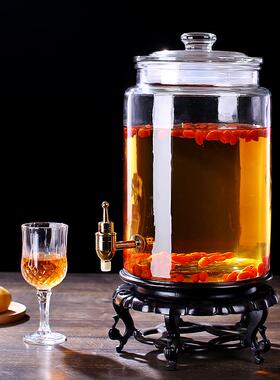 家用无铅加厚泡酒玻璃瓶带龙头10斤20斤酿葡萄酒坛泡酒坛酒罐盛广