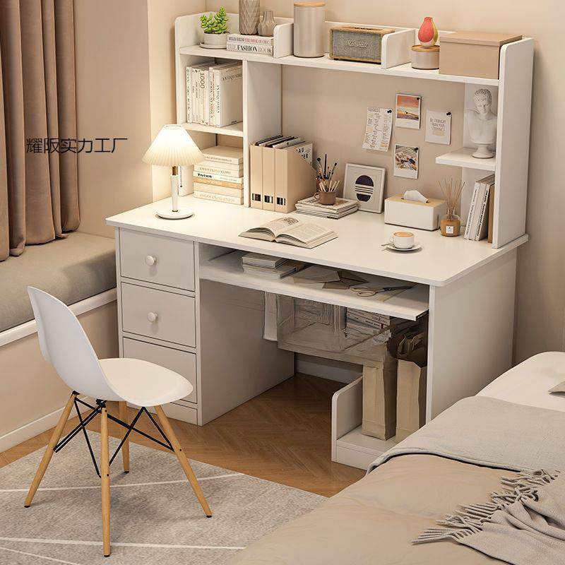 电脑桌家用学生书桌书架一体学习桌子工作台简易出租屋台式办公桌,淘宝优惠券,粉丝福利购,淘宝优惠卷