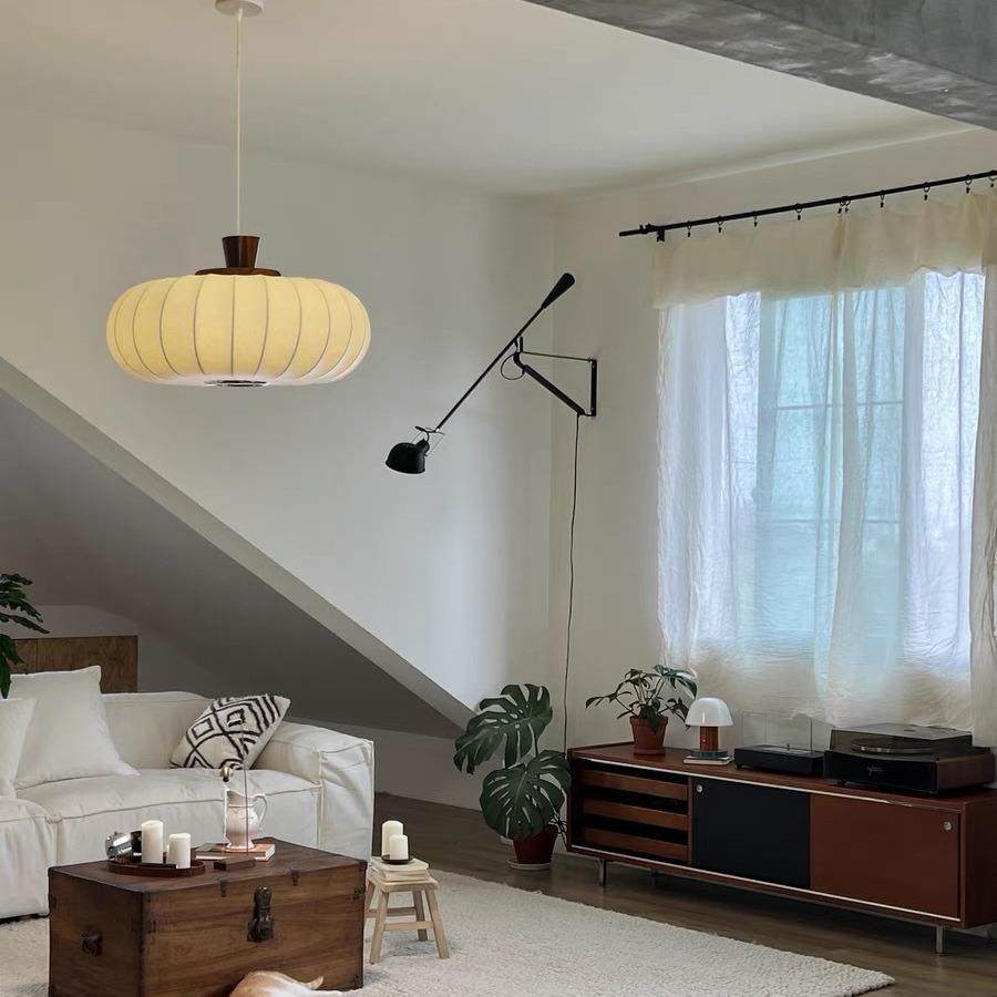 灯蚕丝法式中古vintage卧室南瓜灯奶油风书房餐厅南洋复古实木吊,淘宝优惠券,粉丝福利购,淘宝优惠卷