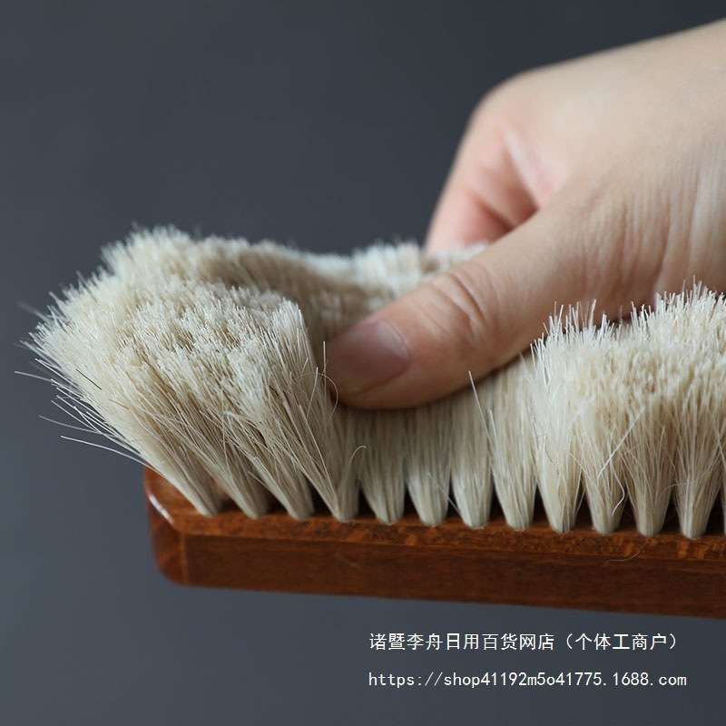 白马鬃扫床刷子家用软毛除尘刷实木柄笤帚 床上清洁扫把 - 图0