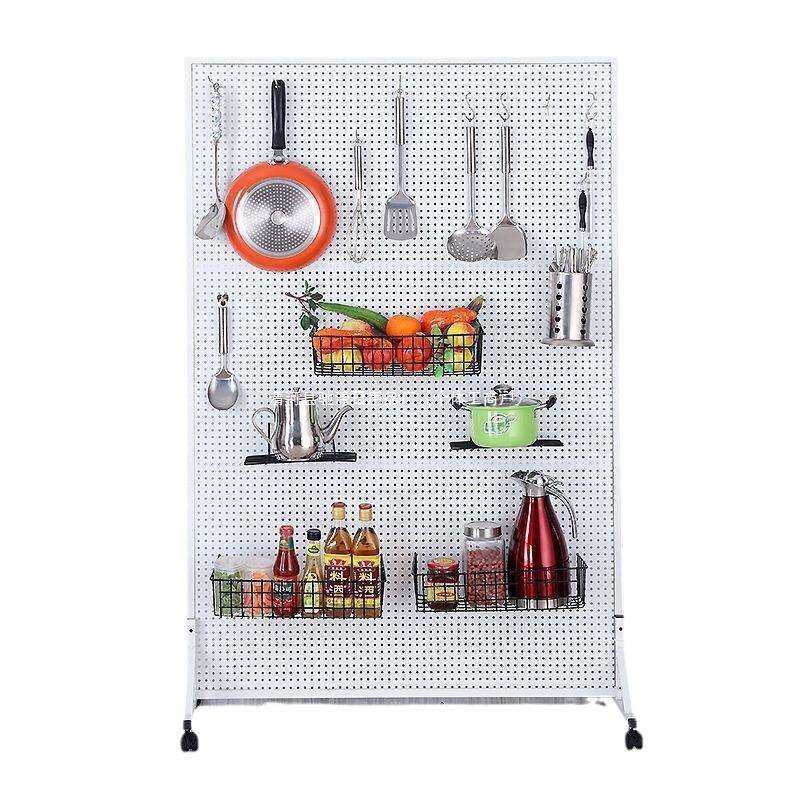 洞洞墙落地圆孔带框板多孔货架可移动推拉五金工具收纳挂板架,淘宝优惠券,粉丝福利购,淘宝优惠卷