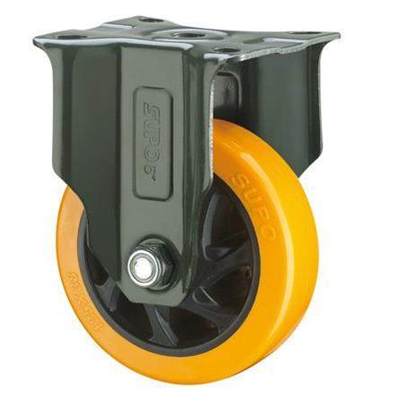 SUPO向荣4寸中重型橙色带边刹车聚氨酯万向脚轮J05S-01C-100-222 - 图1