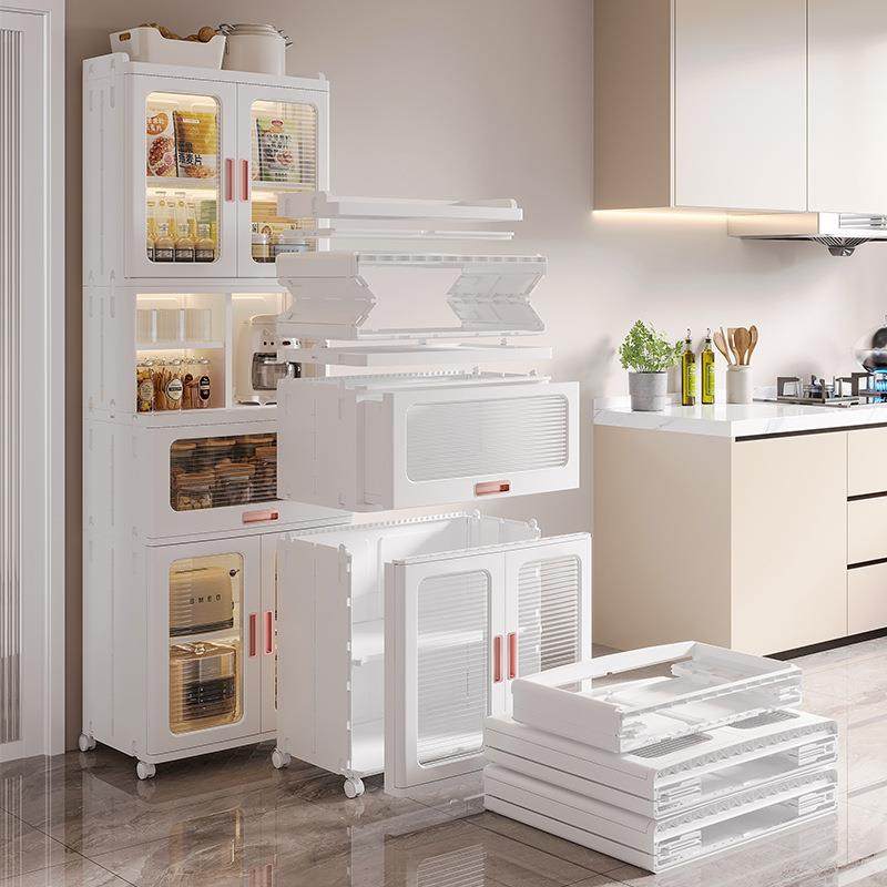 厨房置物架家用餐边储物碗柜落地多层橱柜微波炉多功能收纳柜,淘宝优惠券,粉丝福利购,淘宝优惠卷