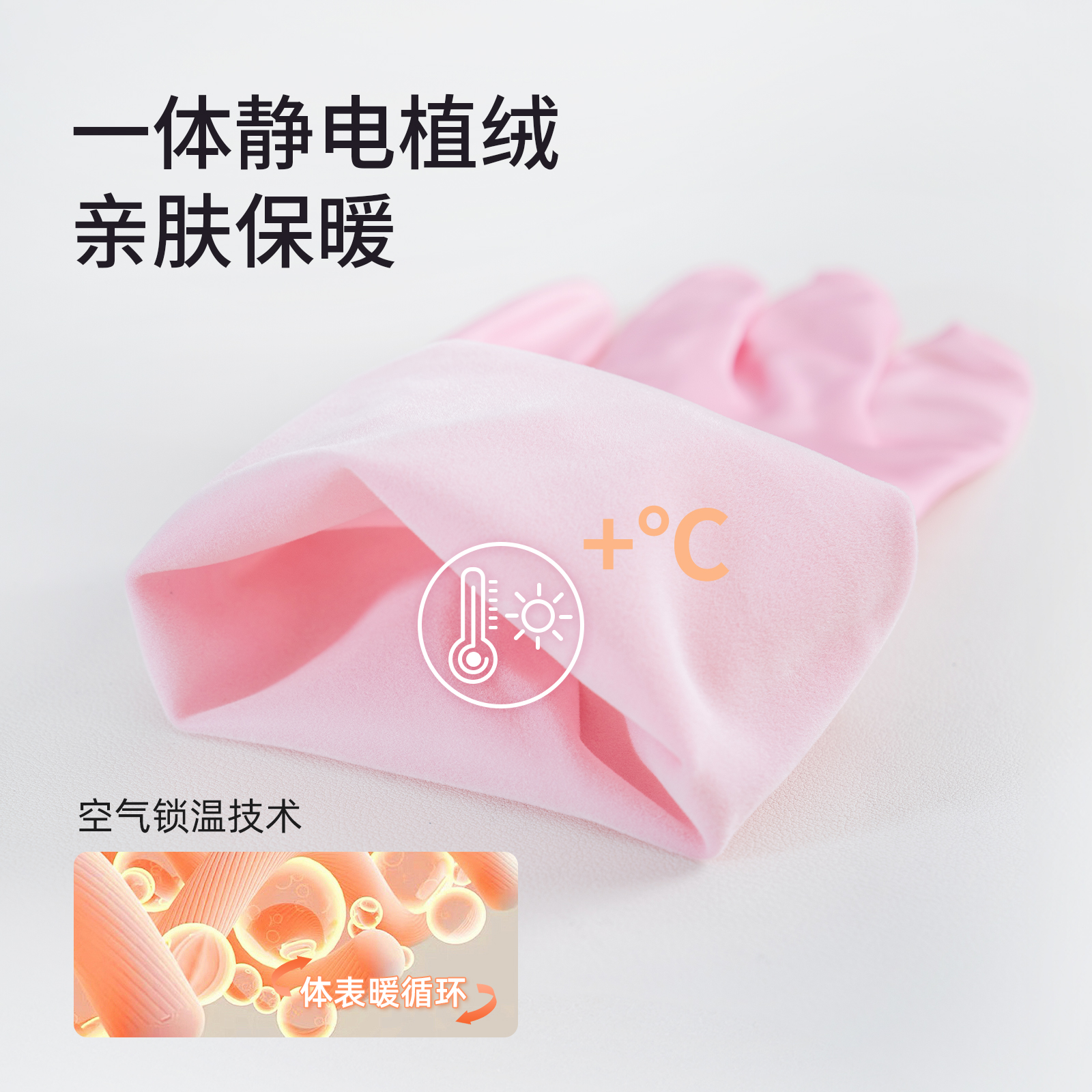 植绒手套加绒加厚亲肤保暖秋冬家用洗碗专用手套耐磨防水防滑