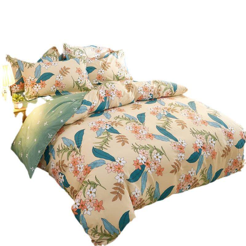 2023全棉活性印花四件套床上用品简约混搭纯棉床单床笠款 - 图3