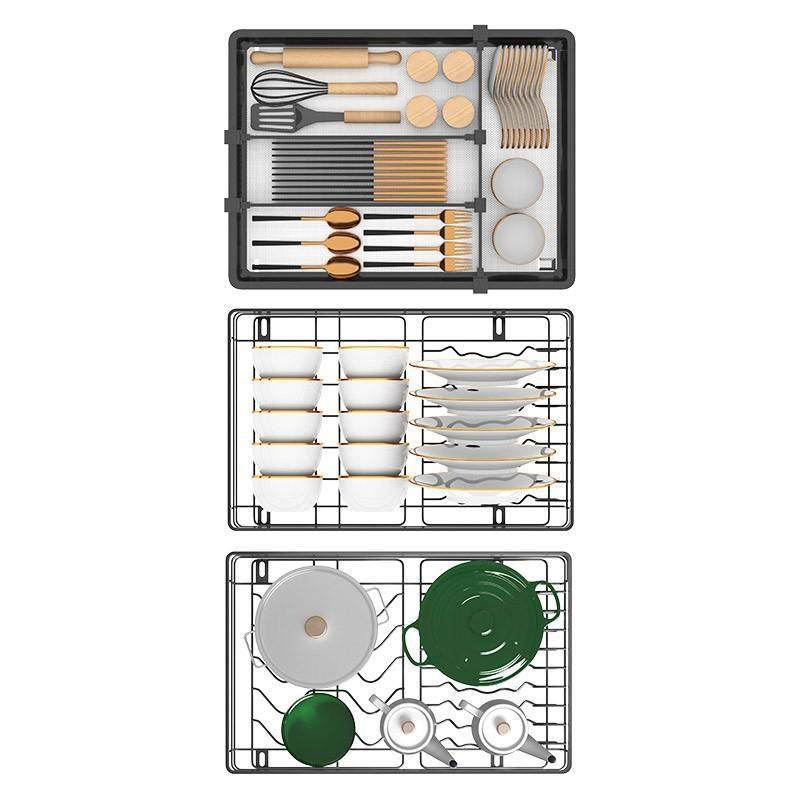 海帝斯多功能厨房橱柜拉篮太空铝纳米黑工具篮调味篮碗碟篮置物架,淘宝优惠券,粉丝福利购,淘宝优惠卷