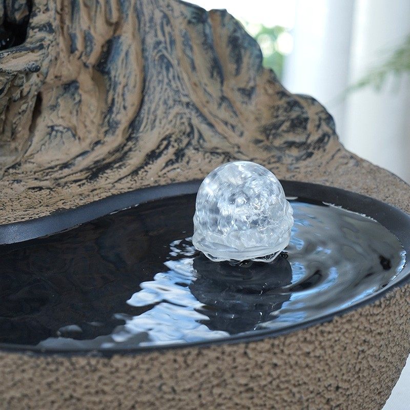 新中式桌面流水摆件室内家居客厅茶室电视柜禅意水景水晶球小景观,淘宝优惠券,粉丝福利购,淘宝优惠卷