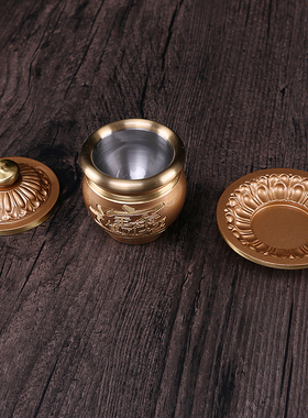 纯铜圣水杯供奉财神水杯观音净水杯莲花供杯家用供奉摆件