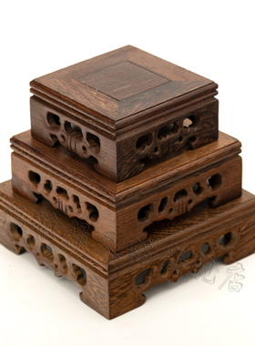 玉玺印章工艺底座官印财印摆件专用底座鸡翅木方形底座正方底座