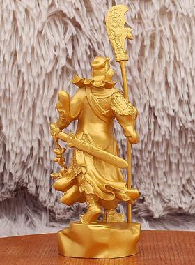 纯铜骑马关公摆件小号带刀关公办公室桌面装饰品关帝武财神铜茶宠