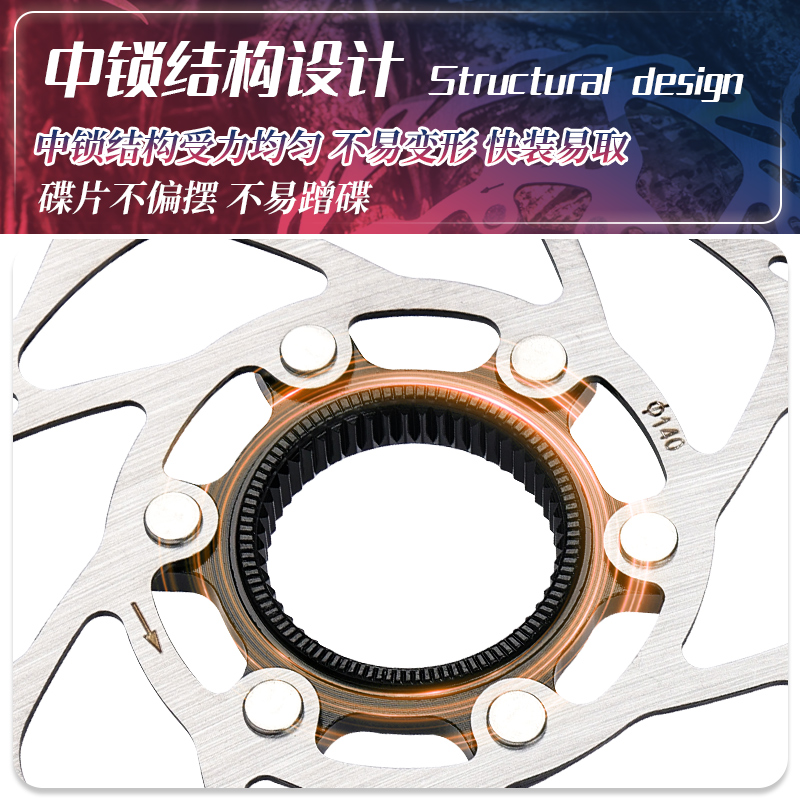 极速山地公路自行车煞车碟片14v0/160/180MM超轻中锁花鼓通用碟煞 - 图2