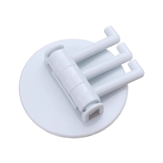 No hole-free 3-branch markless hook glue multi-function rotary hook kitchen bathroom wall three-fork hook