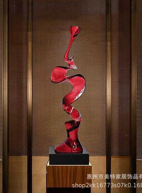 现代酒店抽象雕塑透明树脂摆件别墅客厅玄关酒柜电视柜旁装饰艺术