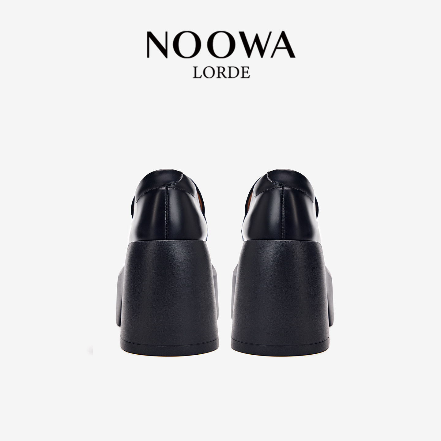 NOOWA粗跟乐福鞋女2025秋冬新款真皮小个子增高百搭松糕jk小皮鞋,淘宝优惠券,粉丝福利购,淘宝优惠卷