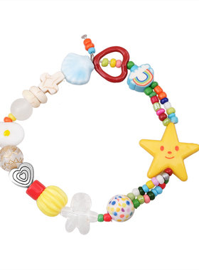 爱心贝壳星星弹力手链女可爱多巴胺甜酷风y2k闺蜜爆款配饰高颜值