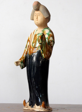 做旧仿古唐三彩女俑仕女乐俑胖妞肥婆陶俑摆件手工艺术品古玩收藏