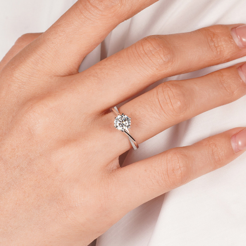 Zhou Fansheng twisted arm with six claws cultured diamond ring for women