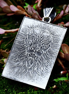 ROCK PUNK复古霸气复古雄狮项链钛钢欧美狮子吊坠做旧仿古项链