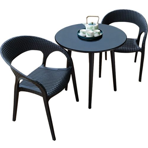 藤朝阳台桌椅组合户外休闲茶几三件套靠背椅室外庭院网红小桌椅子 - 图3