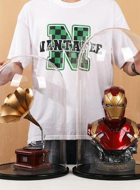 大号永生花玻璃罩子透明防尘罩商用手办工艺品蛋糕展示盒饰品摆件