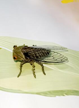 中国非遗草编昆虫知了仿真知了棕编特色手工艺品居家摆件场景装饰