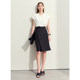 Amii2025 new summer style commuting asymmetric pleated skirt women's rose scent suit skirt little black skirt