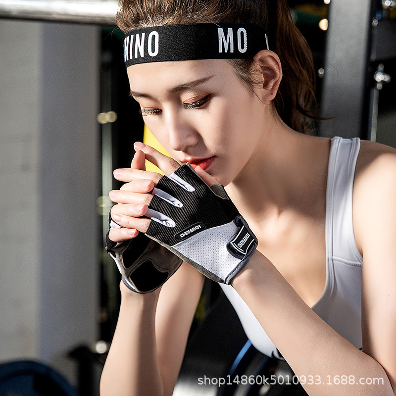 半指手套男女夏健身器械训练单双杠哑铃防滑手套钓鱼登山户外骑行 - 图1