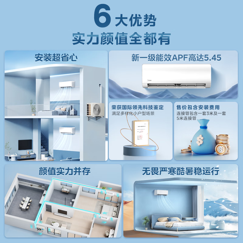 Midea one-to-two hanging air conditioner 2 central air conditioners