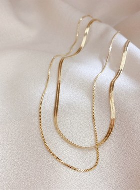极速2022 Select Elegant 14kw Gold Lip Chain Delicate Moon St
