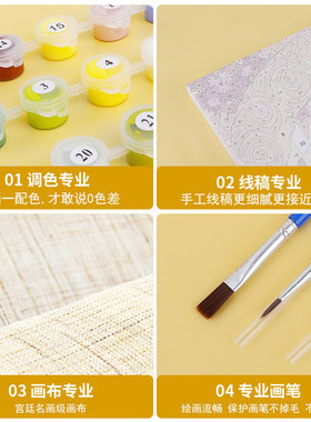 新品diy数字油彩画水彩油v画填色蝴蝶向日葵手工画画心理减压填充