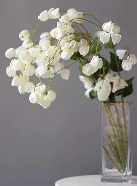 INS风豆沙色假花灯笼花客厅卧室餐桌花束绢花手感花仿真花垂吊