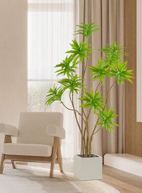仿真高档花百合竹轻奢绿植仿生植物客厅电视柜落地装饰假盆栽摆件