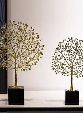 锌合金发财树摆件家居饰品客厅装饰电视柜酒柜桌面摆设乔迁新居礼