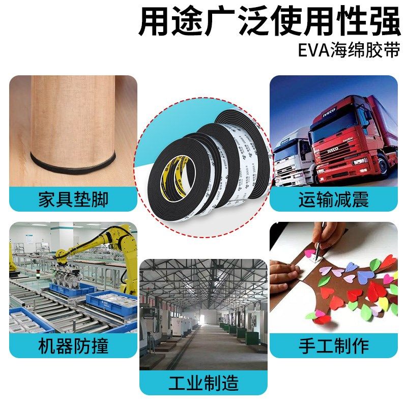 自粘胶垫背胶密封条高密度EVA缓冲减震垫条海绵防撞抗震防水防滑,淘宝优惠券,粉丝福利购,淘宝优惠卷