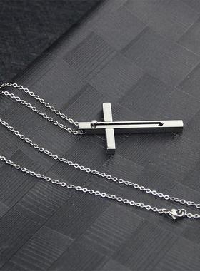 十字架小刀项链防身伸缩