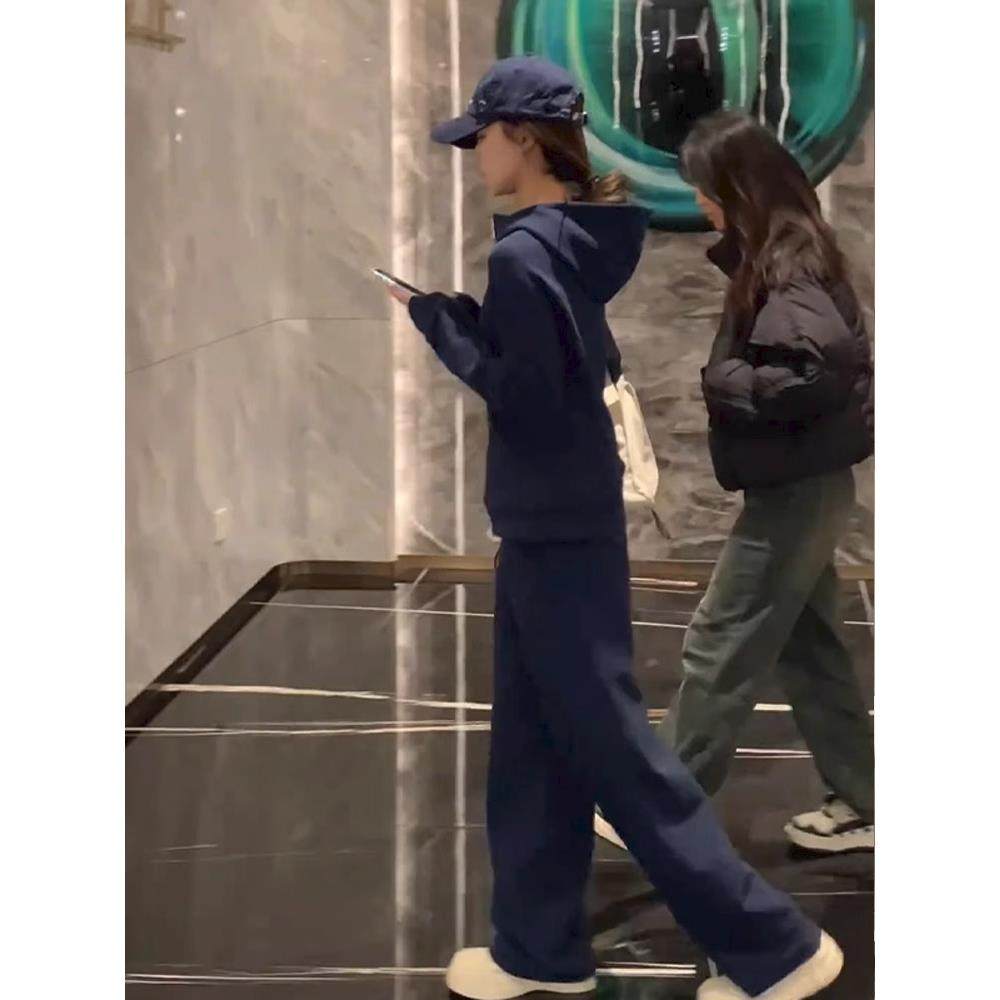 韩版时尚运动风套装春秋季新款连帽开衫休闲长袖卫衣长裤两件套女,淘宝优惠券,粉丝福利购,淘宝优惠卷