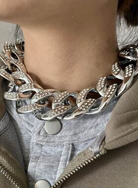 满钻女神土豪金项链男超链项链塑料仿真直播道具