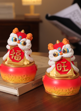 2026年新款国潮醒狮公仔小摆件