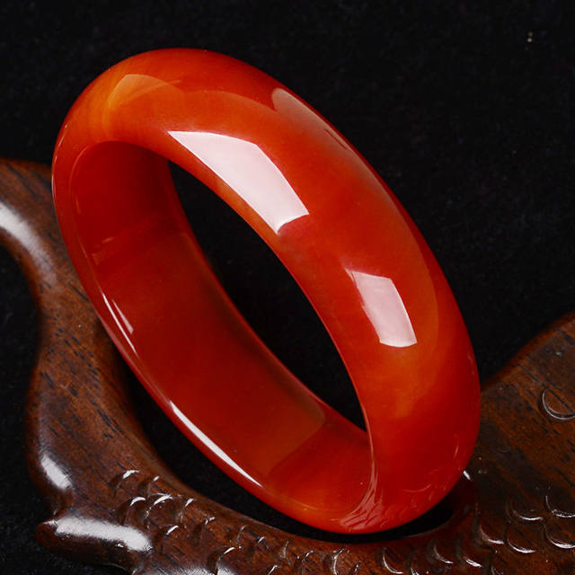 Natural authentic jade bracelet red agate jade bracelet chalcedony for women red with certificate for mother, girlfriend and best friend