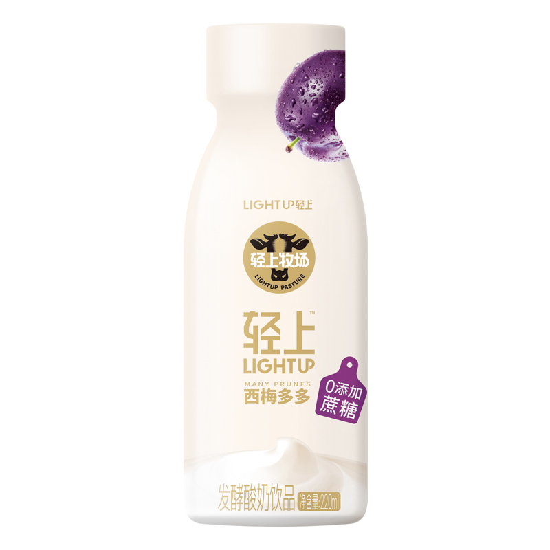 轻上西梅多多发酵酸奶饮品0添加蔗糖口口淳酸奶饮品220ml*10瓶装