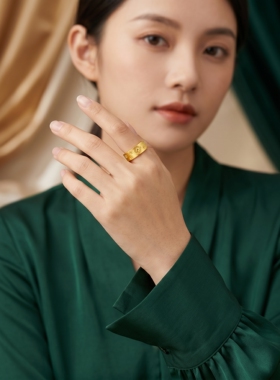 2026年爆款时尚甜美风四叶草戒指女款轻奢设计高级感开口戒指指环