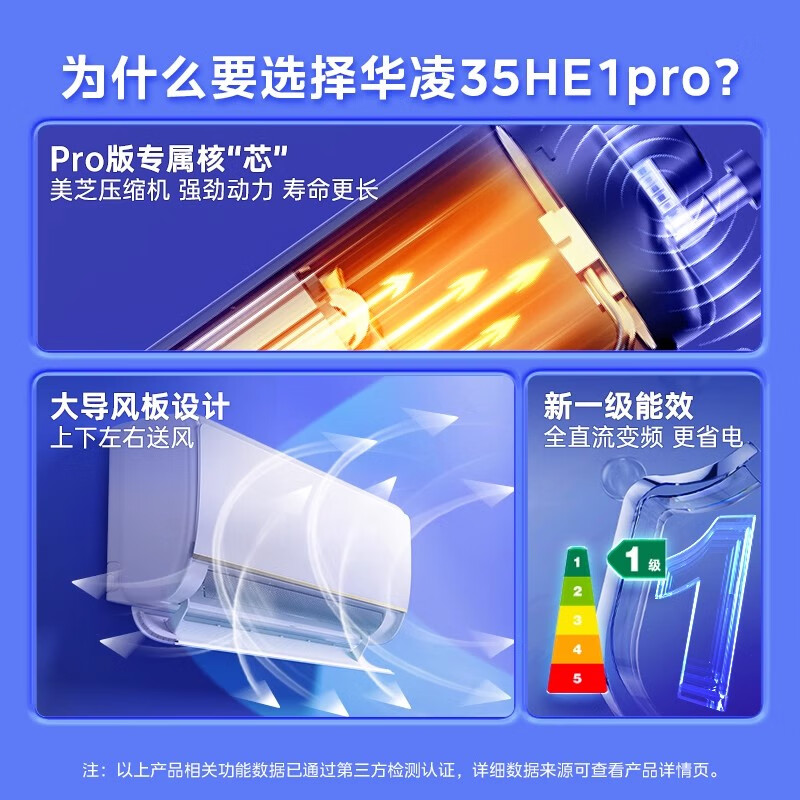 国家补贴8折华凌空调官方正品一级华凌神机1.5匹卧室挂机HE1Pro