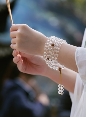 普陀山正品纯净体天然白水晶念珠