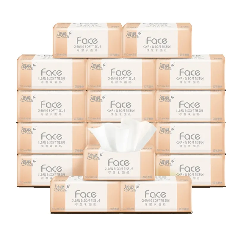洁柔抽纸百花香6包大包可湿水家用实惠装纸巾卫生面纸100抽擦手纸,淘宝优惠券,粉丝福利购,淘宝优惠卷
