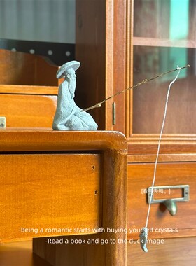 姜太公钓鱼 愿者上钩智者老者钓鱼鱼缸盆景微观装饰摆件礼物