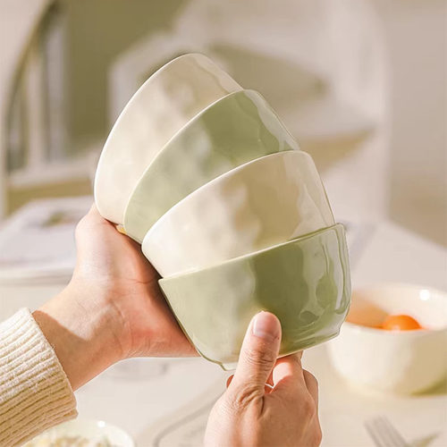高颜值陶瓷碗家用饭碗个人专用精致小碗帕斯蒂尔风 - 图3