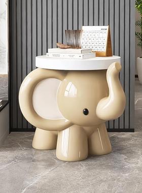 奶油风轻奢大型象客厅落地灯摆件沙发边几电视柜旁装饰乔迁礼物